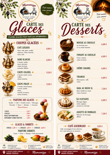 Glaces et Desserts